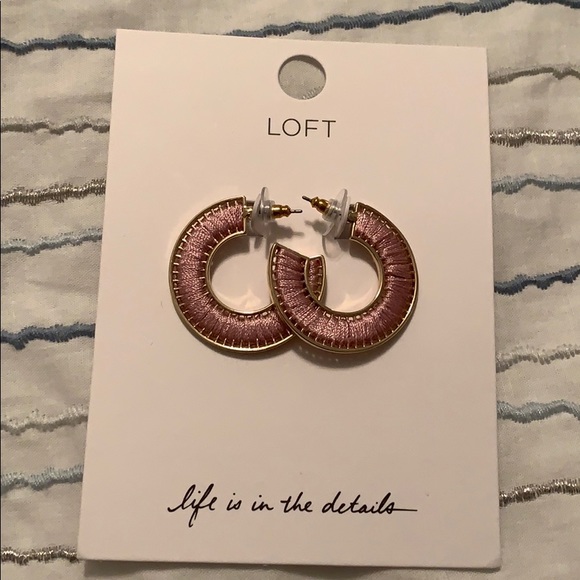 LOFT Jewelry - Gold with Pink detail Loft earrings NWT
